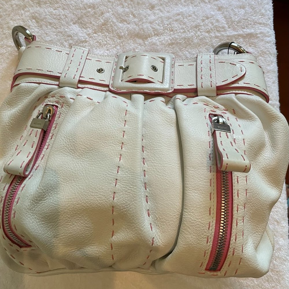 Moschino white leather handbag